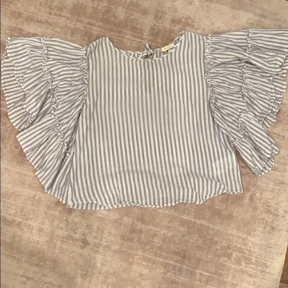 Anthropologie statement sleeve top